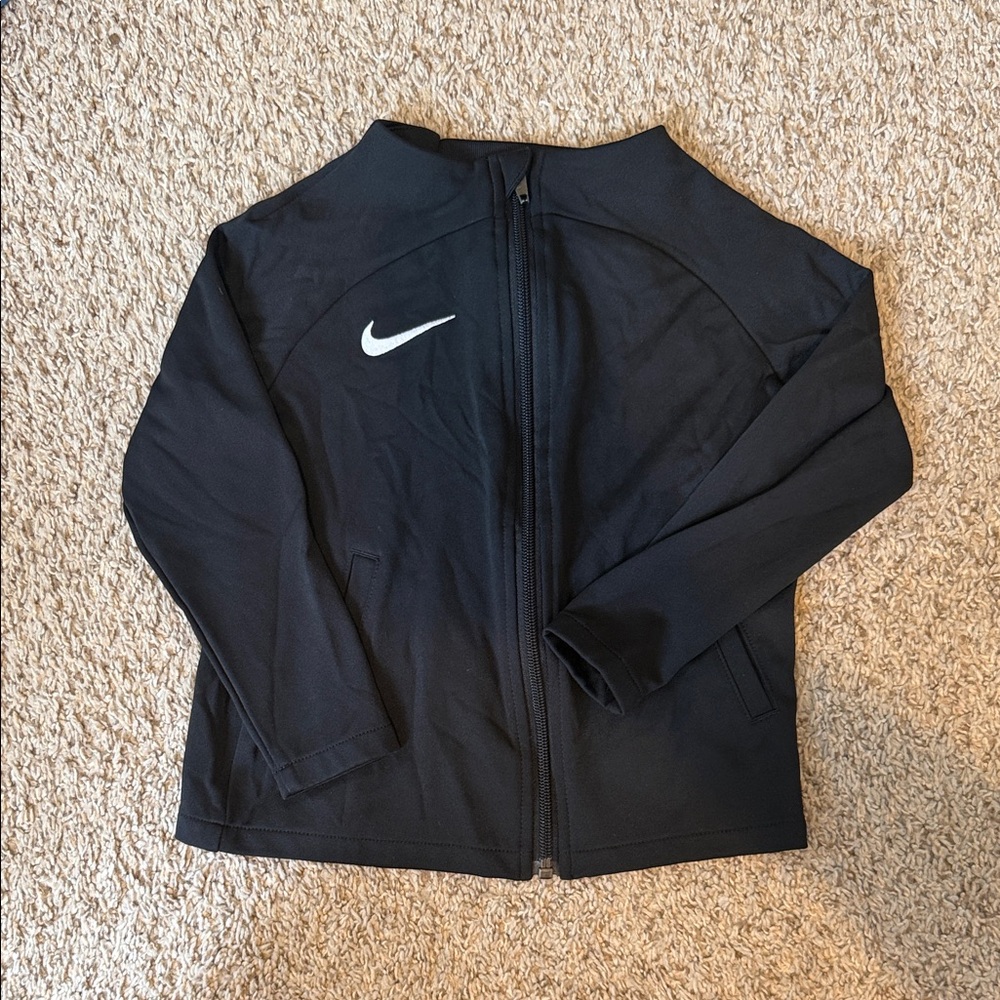 Nike Black Zip-Up Jacket with White Logo